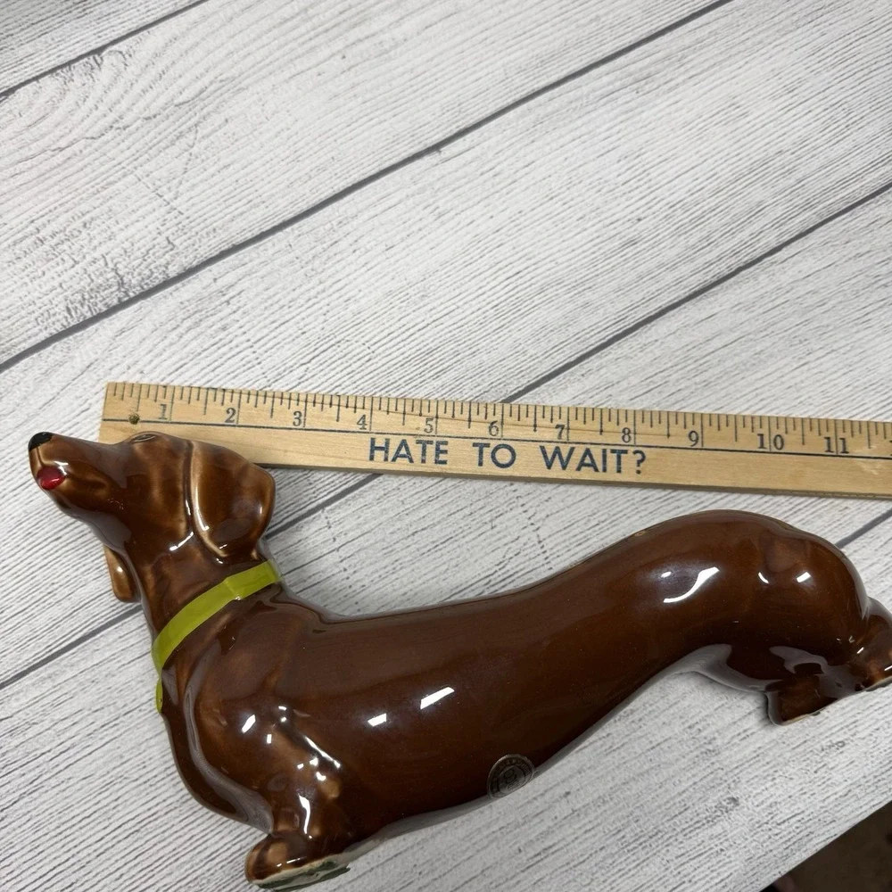 Ceramic ABCO Handpainted Dachshund Dog Hors D'Oeuvres Server Toothpick Holder